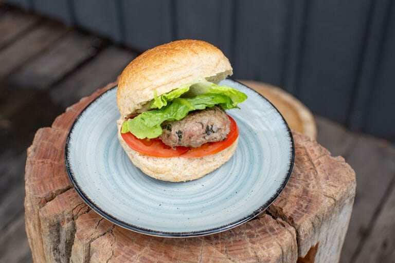 Lamb and Hummus Burger